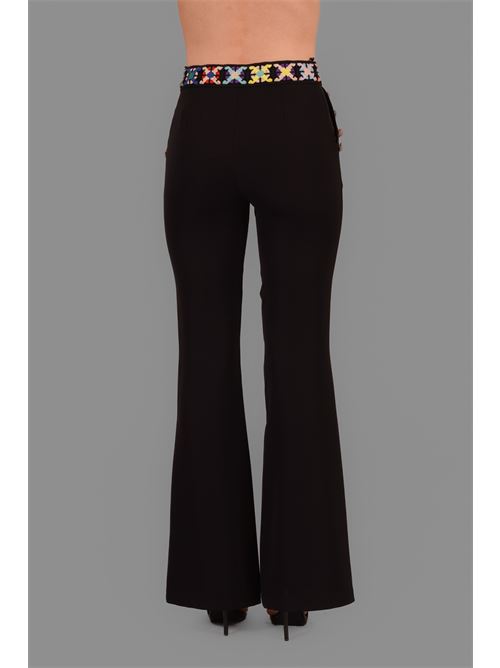 Pantalone in cady a zampa twins fantasy | T4518PBLACK